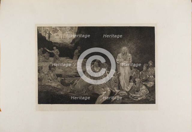 Christ and the Women Sinners, plate thirteen from A Life, 1884. Creator: Max Klinger.