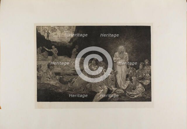 Christ and the Women Sinners, plate thirteen from A Life, 1884. Creator: Max Klinger.