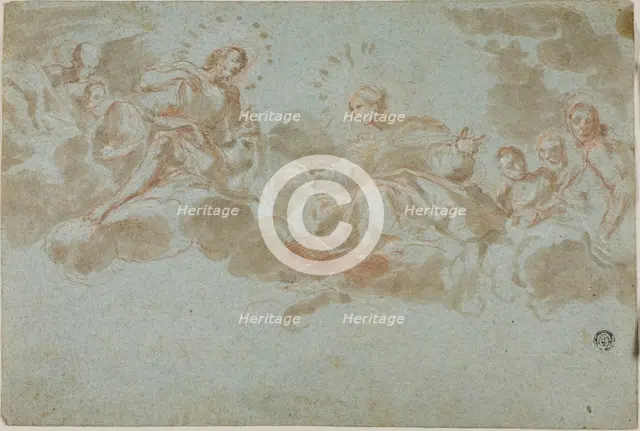 Christ and the Virgin in Glory, n.d. Creator: Giacinto Brandi.