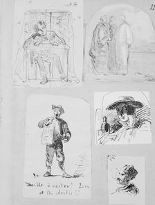 Christ and Two Disciples on the Road to Emmaus (from Sketchbook), 1854-55. Creator: James Abbott McNeill Whistler