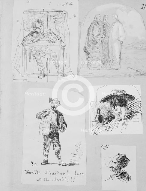 Christ and Two Disciples on the Road to Emmaus (from Sketchbook), 1854-55. Creator: James Abbott McNeill Whistler.