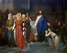 Christ and a Sinner 1879. Creator: Asknazy, Isaac Lvovich (1856-1902)