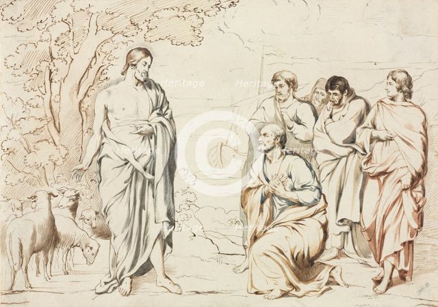 Christ and His Disciples. Creator: Joseph Brett (British, 1816-1848).