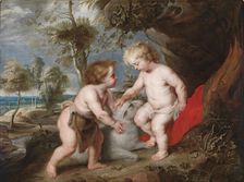 Christ and John the Baptist as Children. Artist: Rubens, Pieter Paul (1577-1640)