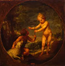 Christ and John the Baptist as Children, ca 1665. Artist: Cano, Alonso (1601-1667)