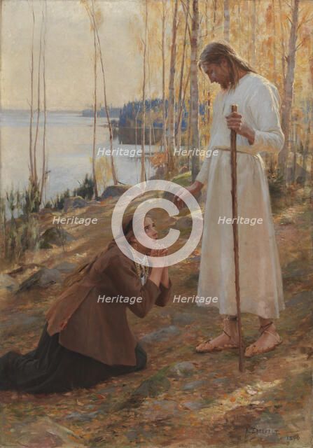 Christ and Mary Magdalene, a Finnish Legend, 1890. Creator: Albert Edelfelt.