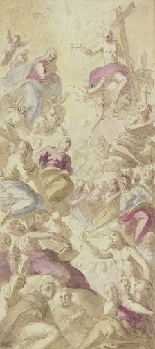 Christ and Mary in heaven surrounded by many saints. Creator: Ventura Salimbeni