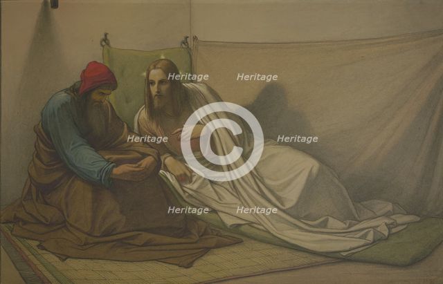 Christ and Nicodemus: Nighttime teaching (first composition), 1863. Creator: Eduard von Steinle.