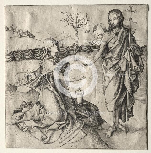 Christ Appearing to the Magdalen. Creator: Martin Schongauer (German, c.1450-1491).