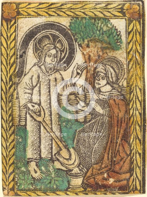Christ Appearing to the Magdalene as a Gardner, 1460/1480. Creator: Master of the Borders with the Four Fathers of the Church.