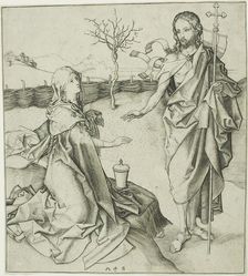 Christ Appearing to the Magdalen—Noli Me Tangere, n.d. Creator: Martin Schongauer