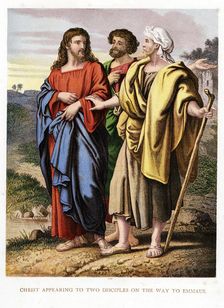 Christ appearing to the two disciples on the road to Emmaeus, c1860. Artist: Kronheim & Co