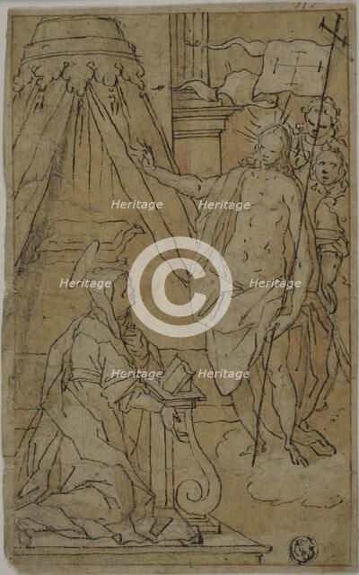 Christ Appearing to His Mother, 1576-1641. Creator: Lazzaro Tavarone.