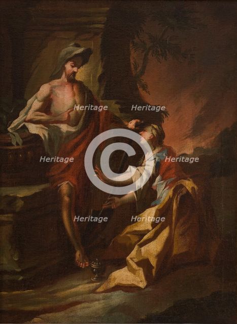Christ Appearing to Mary Magdalene as a Gardener (Noli me tangere), 2nd half of 18th century. Creator: Circle of Paul Troger.