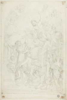 Christ Appearing to Monastic Saint in Ecstasy, n.d. Creator: Unknown