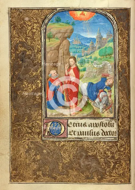 Christ Appearing to Saint Peter: The Conversion of Saint Paul; Prayer Book of Charles..., 1469. Creator: Lieven van Lathem.
