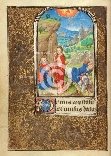 Christ Appearing to Saint Peter: The Conversion of Saint Paul; Prayer Book of Charles..., 1469. Creator: Lieven van Lathem.