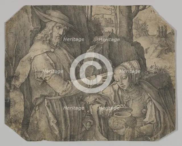 Christ Appearing to St. Mary Magdalene as a Gardener, 1519. Creator: Lucas van Leyden.