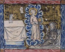 Christ appears to a hermit, c1300-c1350. Creator: Unknown