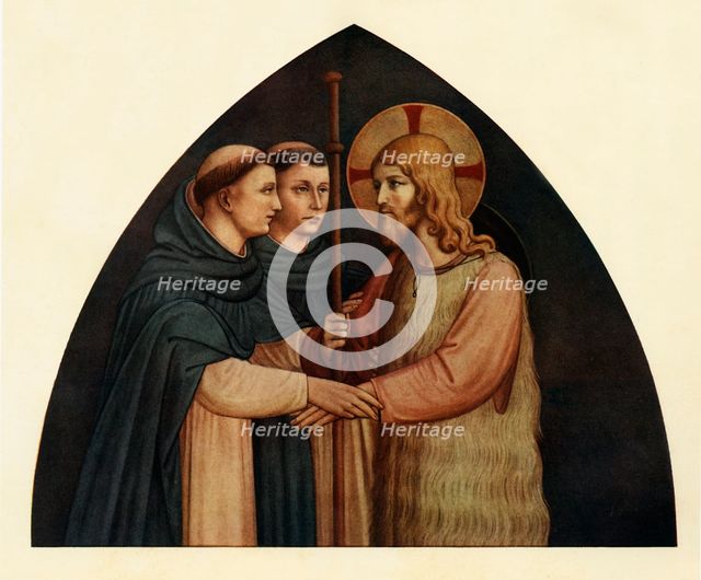 'Christ as a Pilgrim Met by Two Dominicans', 15th century, (c1909). Artist: Fra Angelico.