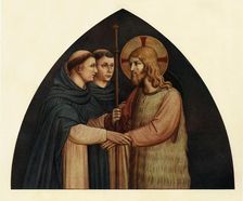 Christ as a Pilgrim Met by Two Dominicans 15th century, (c1909). Artist: Fra Angelico