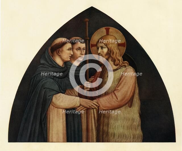 'Christ as a Pilgrim Met by Two Dominicans', 15th century, (c1909). Artist: Fra Angelico.