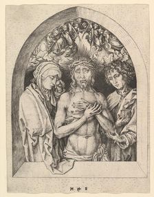 Christ as the Man of Sorrows with the Virgin and St. John, ca. 1435-1491. Creator: Martin Schongauer