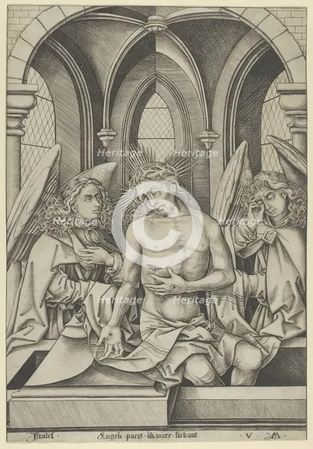Christ as the Man of Sorrows Between Two Angels, ca. 1500., ca. 1500. Creator: Israhel van Meckenem.