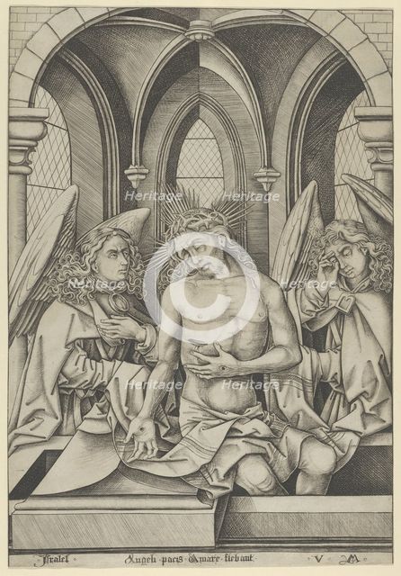 Christ as the Man of Sorrows Between Two Angels, ca. 1500., ca. 1500. Creator: Israhel van Meckenem.
