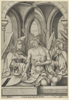 Christ as the Man of Sorrows Between Two Angels, ca. 1500., ca. 1500. Creator: Israhel van Meckenem