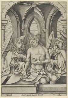 Christ as the Man of Sorrows Between Two Angels, ca. 1500., ca. 1500. Creator: Israhel van Meckenem