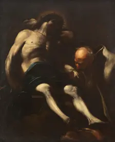 Christ buried by Joseph of Arimathea, 17th century. Creator: Giacinto Brandi