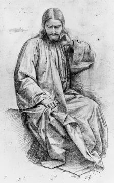Christ by the Well - Sketch for The Woman of Samaria c1860. Creator: William Dyce