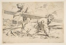 Christ bearing the cross on his back, copy after Cantarini, ca. 1637-1639 or after. Creator: Unknown