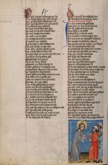 Christ before the High Priests; Weltchronik, about 1400-1410. Creator: Unknown