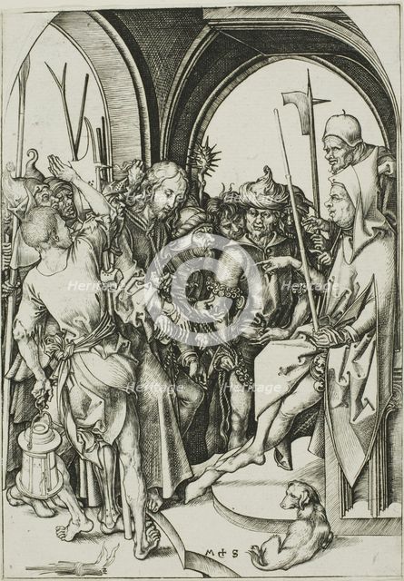 Christ Before Annas, c. 1480. Creator: Martin Schongauer.