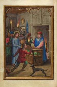 Christ before Annas; Prayer Book of Cardinal Albrecht of Brandenburg, about 1525-1530. Creator: Simon Bening