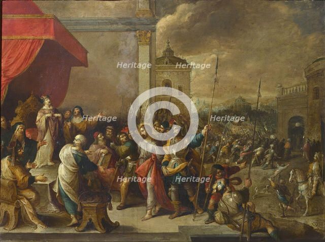 Christ before Caiaphas, c. 1650. Creator: Francken, Frans III (1607-1667).