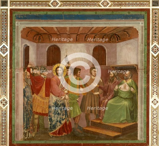 Christ before Caiaphas (From the cycles of The Life of Christ), 1304-1306. Creator: Giotto di Bondone (1266-1377).