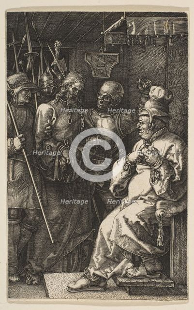 Christ before Caiaphas, from The Passion, 1512. Creator: Albrecht Durer.