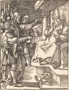 Christ before Caiaphas, probably c. 1509/1510. Creator: Albrecht Durer