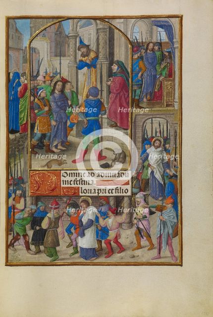 Christ before Caiaphas; Spinola Hours, about 1510-1520. Creator: Master of the Dresden Prayer Book.