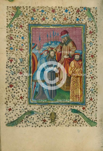 Christ before Herod; Book of Hours, about 1460. Creator: Unknown.