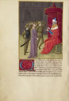Christ before Herod; La Passion de nostre seigneur ihesus christ, about 1480-1490. Creators: Master of Guillaume Lambert, Workshop of Master of Guillaume Lambert