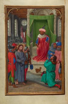 Christ before Herod; Prayer Book of Cardinal Albrecht of Brandenburg, about 1525-1530. Creator: Simon Bening