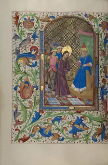 Christ before Pilate; Book of Hours, about 1450-1455. Creator: Master of the Lee Hours