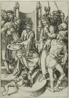 Christ before Pilate, from The Passion, c. 1480. Creator: Martin Schongauer