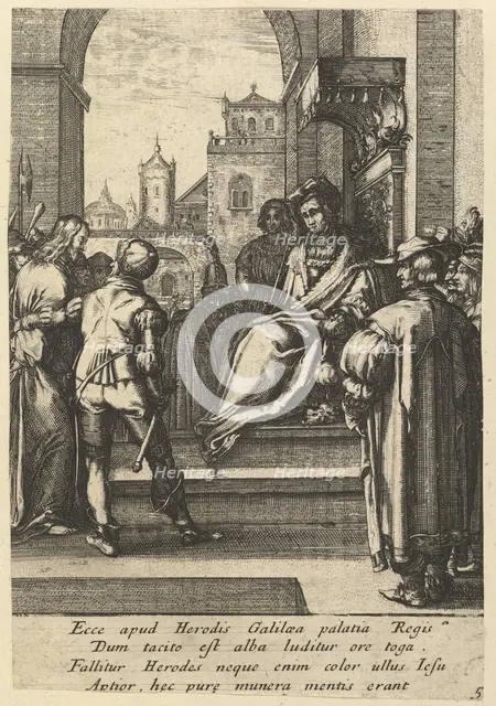Christ Before Pilate, from The Passion of Christ, mid 17th century. Creator: Nicolas Cochin.