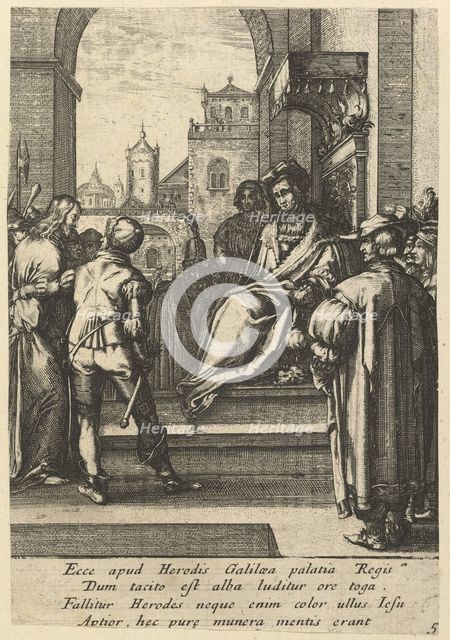 Christ Before Pilate, from The Passion of Christ, mid 17th century. Creator: Nicolas Cochin.