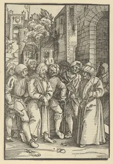 Christ before Pilate in front of his Palace, from Speculum passionis domini nostri Ihesu C..., 1507. Creator: Hans Schäufelein the Elder